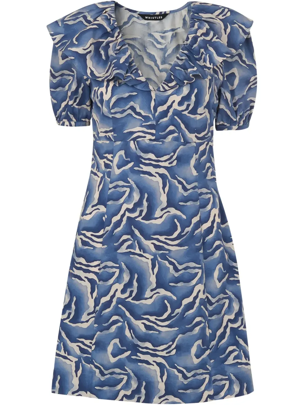Watercolour Zebra Poplin Dress-Animal Print