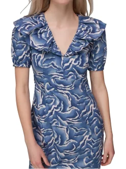 Watercolour Zebra Poplin Dress-Animal Print