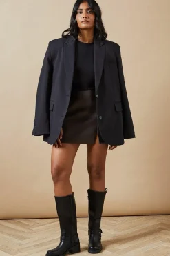 Welt Pocket Faux Leather Mini Skirt