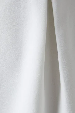 White Bow Back Bandeau Mini Wedding Dress In Stretch Crepe