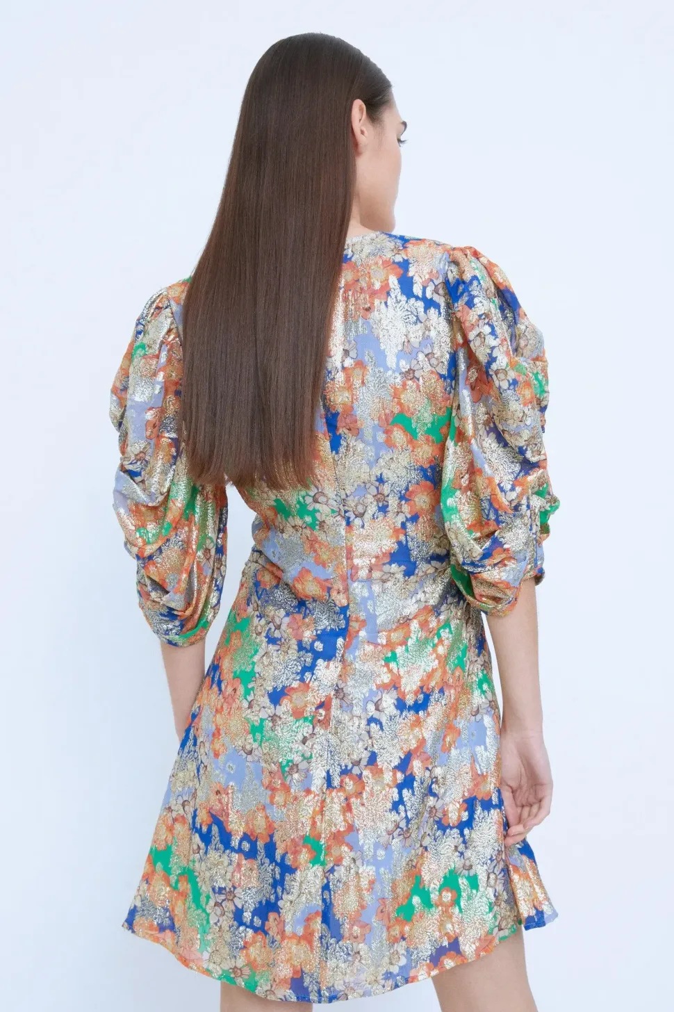 WH x The British Museum: The Charles Rennie Mackintosh Collection Sparkle Floral Ruched Mini Dress