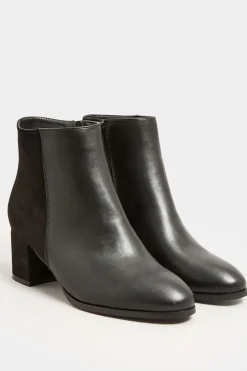 Wide & Extra Wide Fit Block Ankle PU Ankle Boots