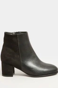 Wide & Extra Wide Fit Block Ankle PU Ankle Boots