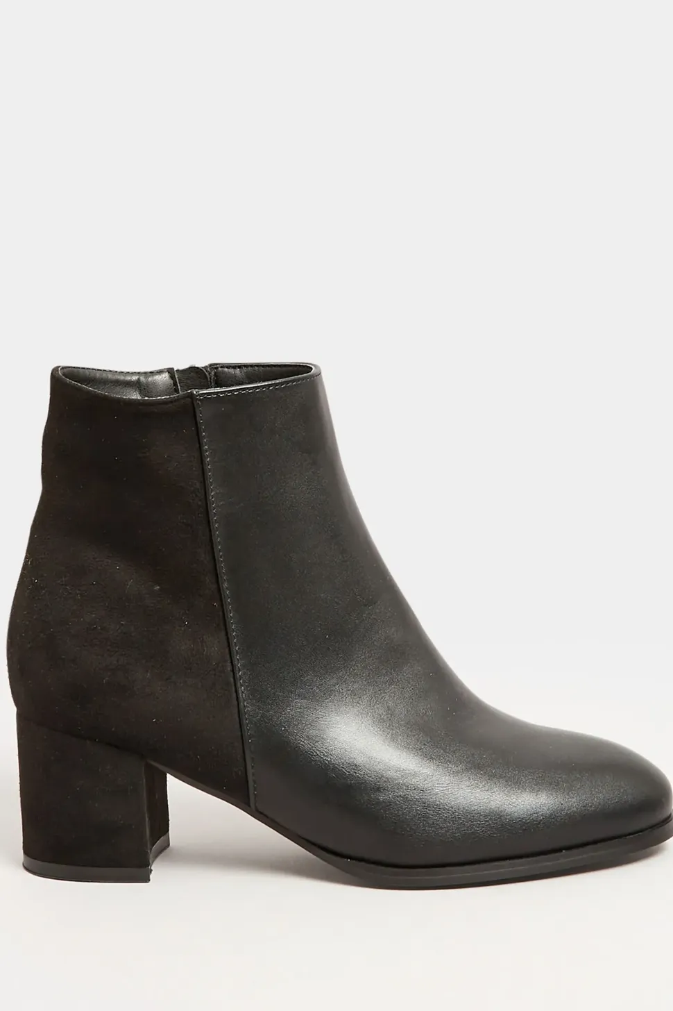 Wide & Extra Wide Fit Block Ankle PU Ankle Boots