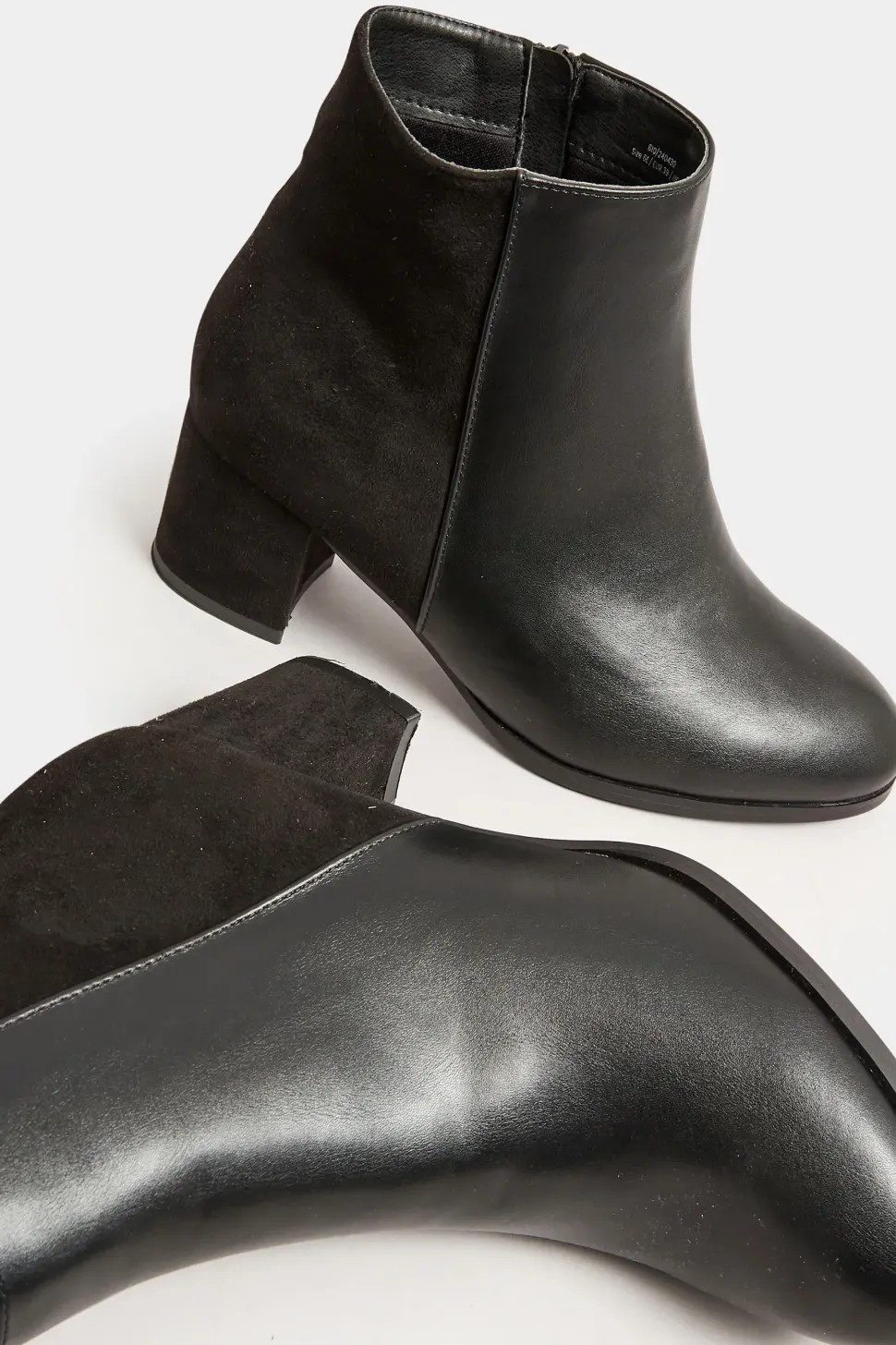 Wide & Extra Wide Fit Block Ankle PU Ankle Boots
