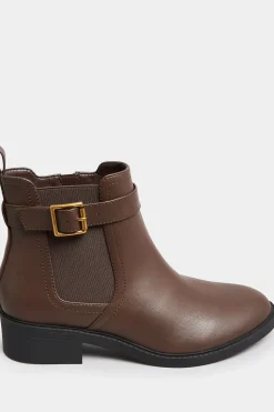 Wide & Extra Wide Fit Buckle Faux Leather Ankle Boots