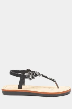 Wide & Extra Wide Fit Diamante Flower Sandals