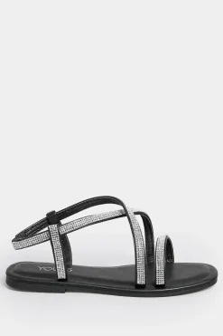 Wide & Extra Wide Fit Diamante Strap Sandals