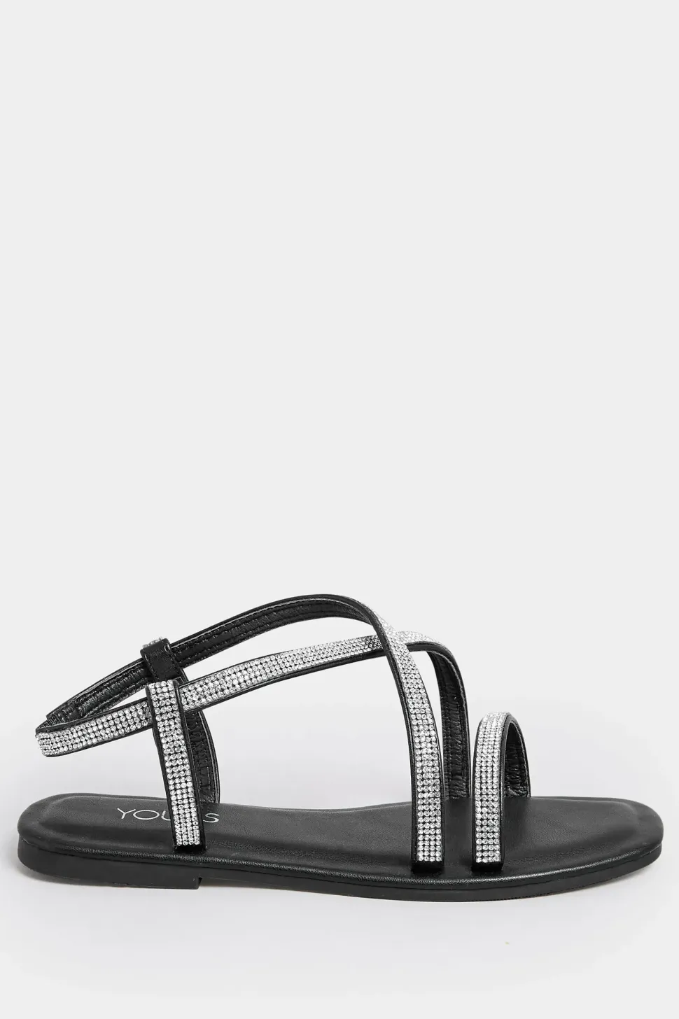Wide & Extra Wide Fit Diamante Strap Sandals