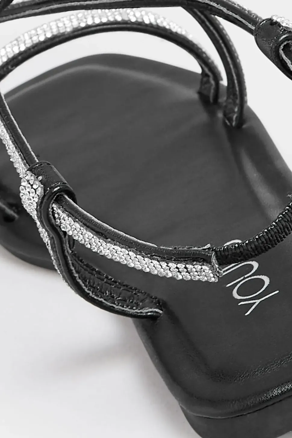 Wide & Extra Wide Fit Diamante Strap Sandals