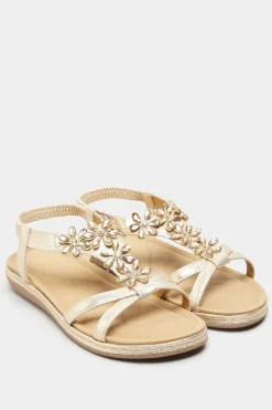 Wide & Extra Wide Fit Diamante Studded Sandals