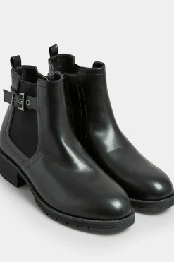 Wide & Extra Wide Fit Faux Leather Elasticated Chelsea Boots