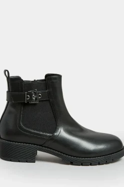 Wide & Extra Wide Fit Faux Leather Elasticated Chelsea Boots