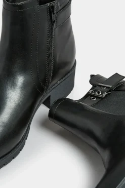 Wide & Extra Wide Fit Faux Leather Elasticated Chelsea Boots