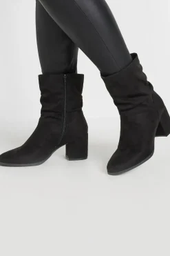 Wide & Extra Wide Fit Faux Suede Slouch Boots