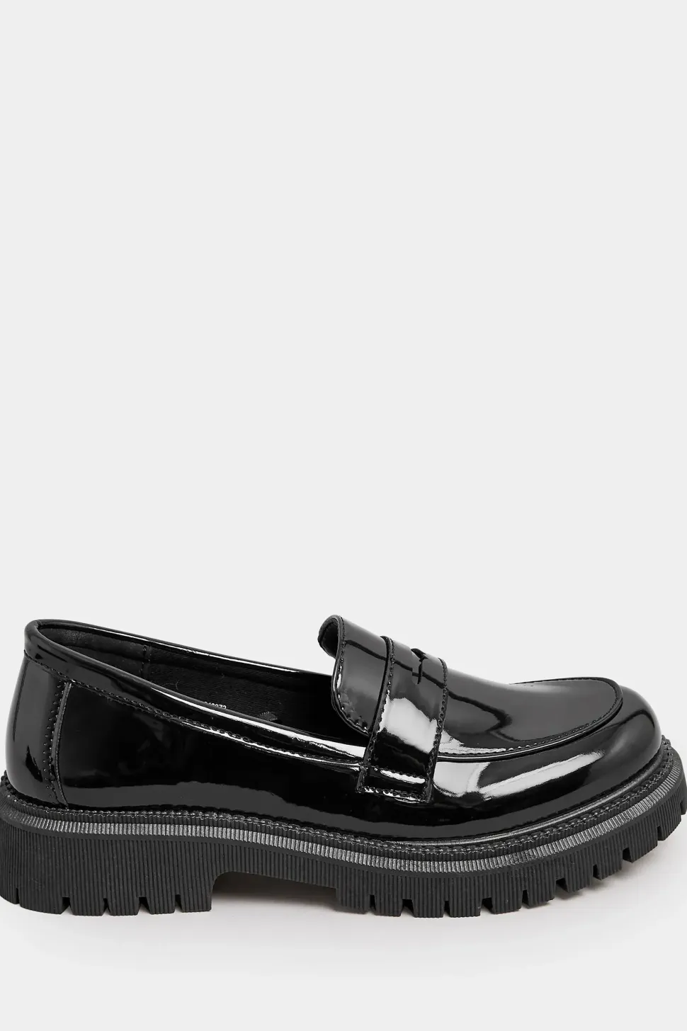 Wide & Extra Wide Fit Patent Chunky Saddle Loafers