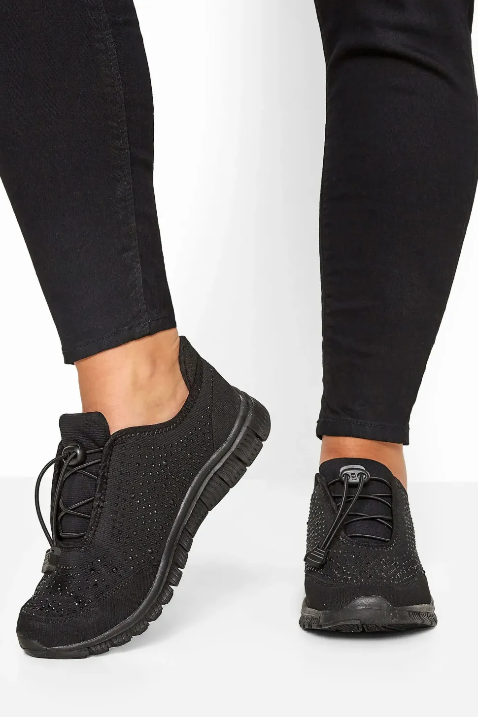 Wide and Extra Wide Fit Embellished Drawcord Trainers