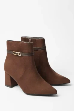 Wide Fit Ava Pointed High Block Heel Ankle Boots
