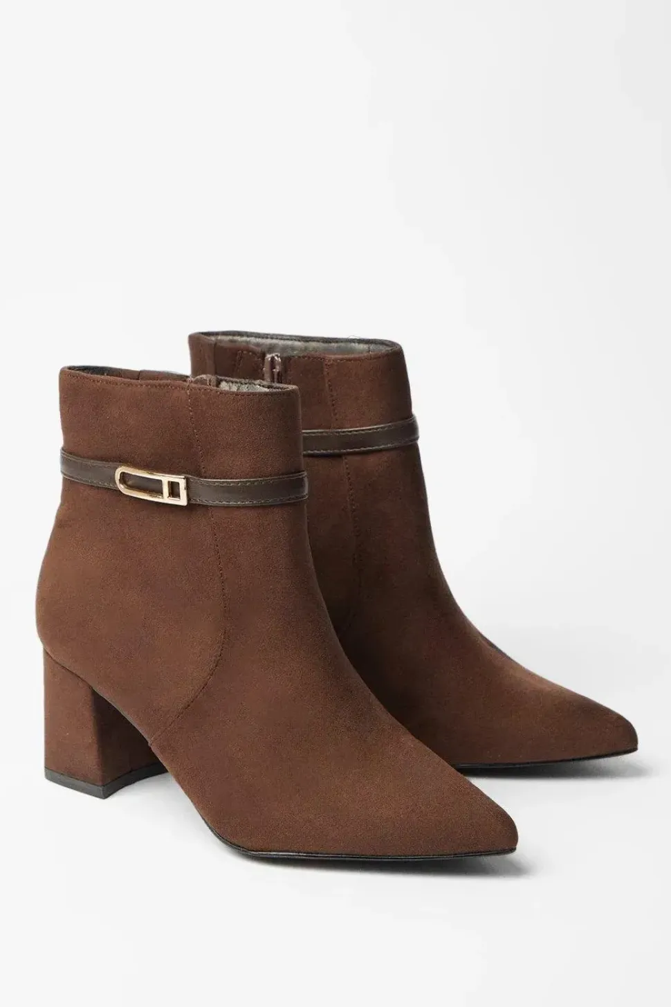 Wide Fit Ava Pointed High Block Heel Ankle Boots