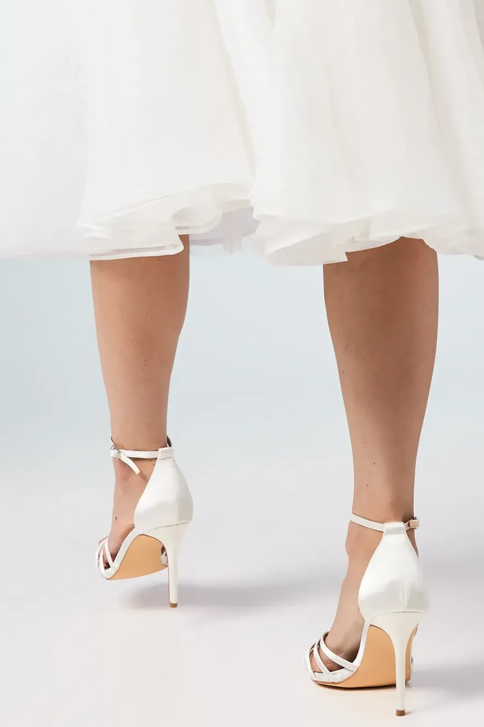 Wide Fit Bridal Tilda Lattice Front High Heeled Sandals