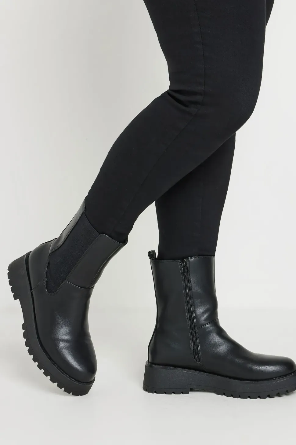 Wide Fit Chunky Wedge Chelsea Boots