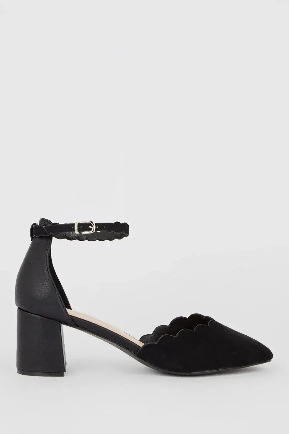 Wide Fit Darling Scallop Detail Two Part Court Shoes