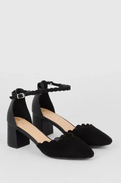 Wide Fit Darling Scallop Detail Two Part Court Shoes