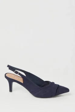 Wide Fit Delish Twist Front Slingback Pointed Court Shoes