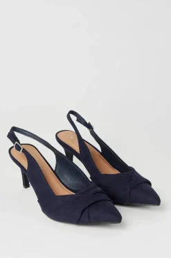 Wide Fit Delish Twist Front Slingback Pointed Court Shoes