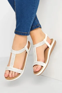 Wide Fit Diamante Studded Sandals