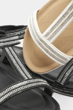 Wide Fit Diamante Studded Sandals