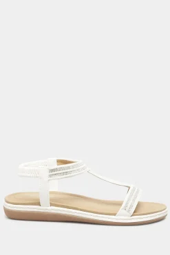 Wide Fit Diamante Studded Sandals