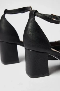 Wide Fit Dolly Snaffle Detail Medium Block Heel Court Shoes