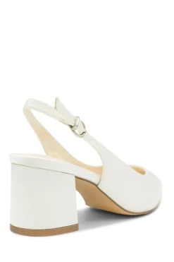 Wide Fit Dyeable Satin 'Bessy' Mid Block Heel Sling Back Court Shoe