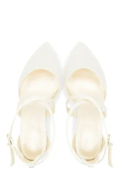 Wide Fit Dyeable Satin 'Blanche' Mid Block Heel Court Shoes