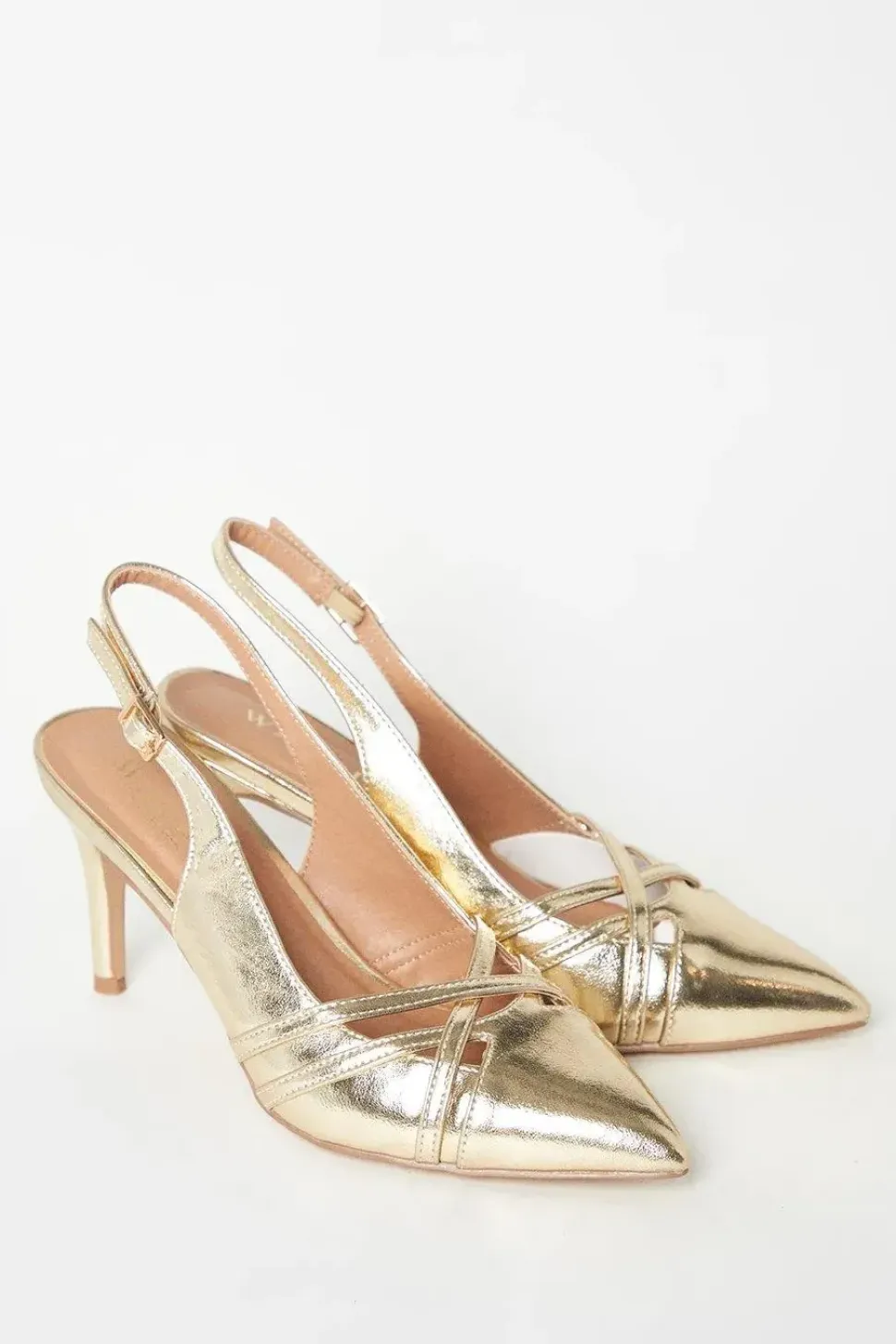 Wide Fit Ebony Lattice Detail Slingback Stiletto Court Shoes