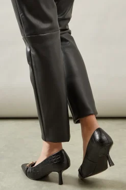 Wide Fit Esme Snaffle Detail Mid Heel Court Shoes