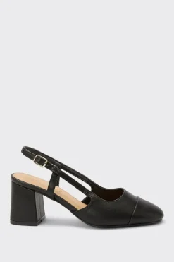 Wide Fit Estelle Toe Cap Slingback Court Shoes