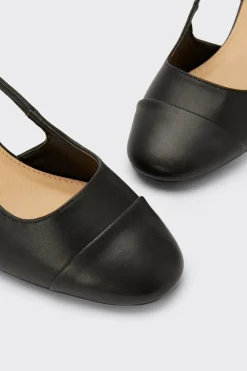 Wide Fit Estelle Toe Cap Slingback Court Shoes