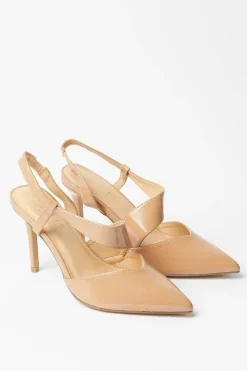 Wide Fit Evie Asymmetric Strap Detail Pointed Court Shoes