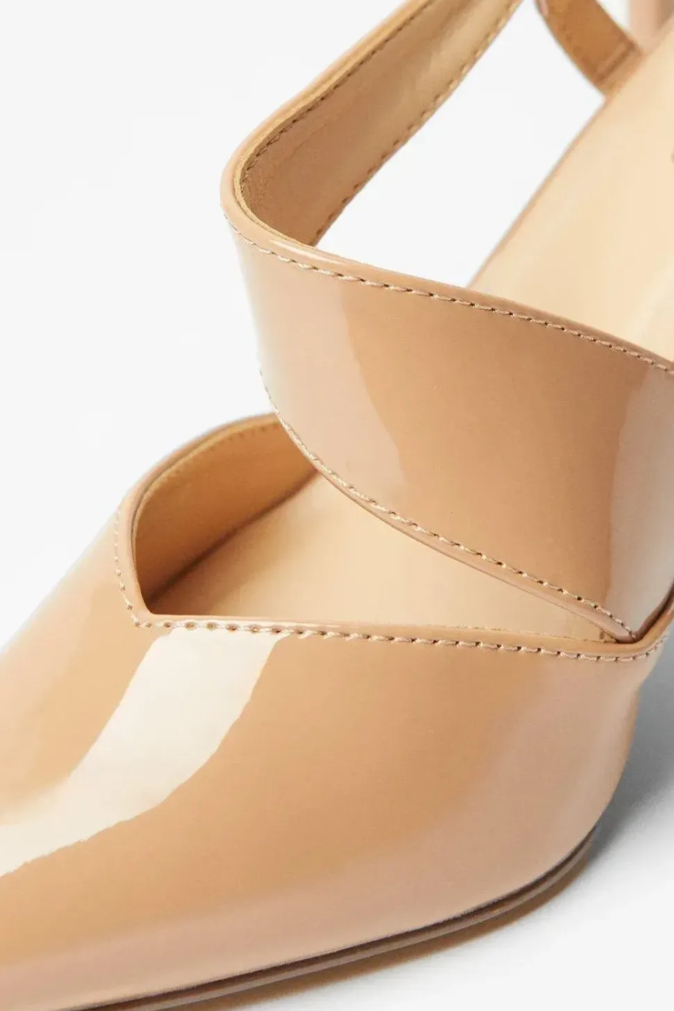Wide Fit Evie Asymmetric Strap Detail Pointed Court Shoes