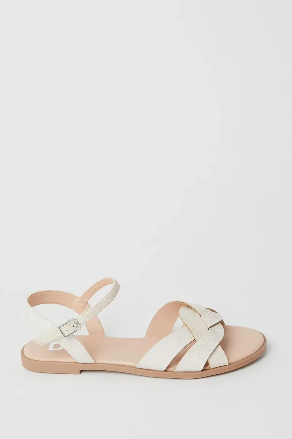 Wide Fit Fara Weave Detail Flat Sandals