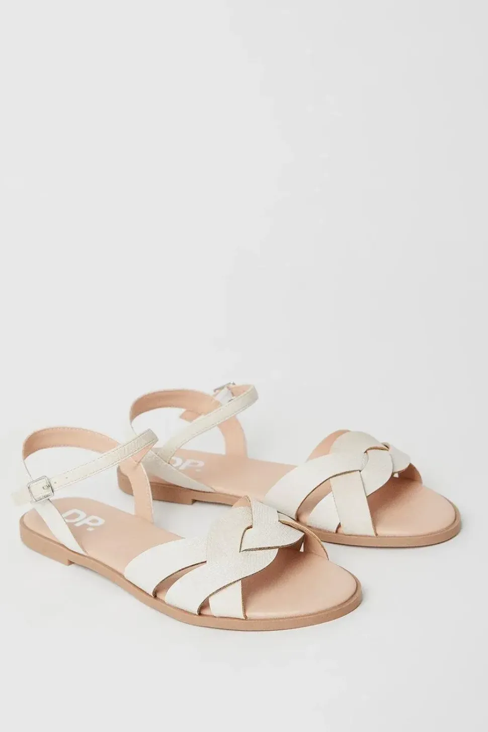 Wide Fit Fara Weave Detail Flat Sandals