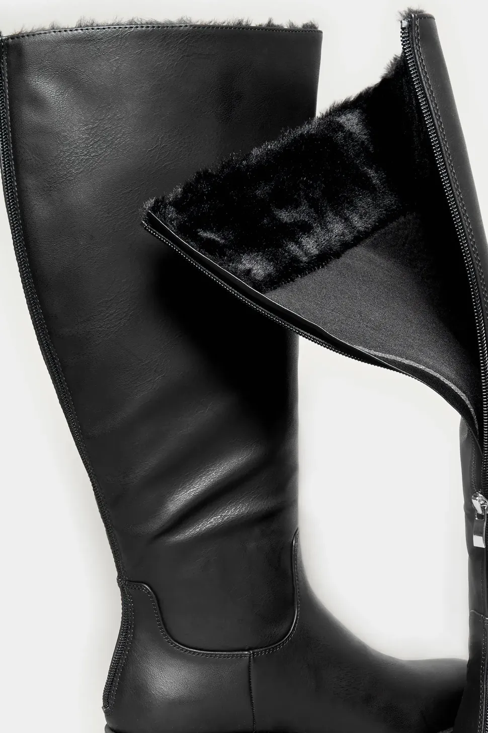 Wide Fit Faux Fur Lined Knee High Boots