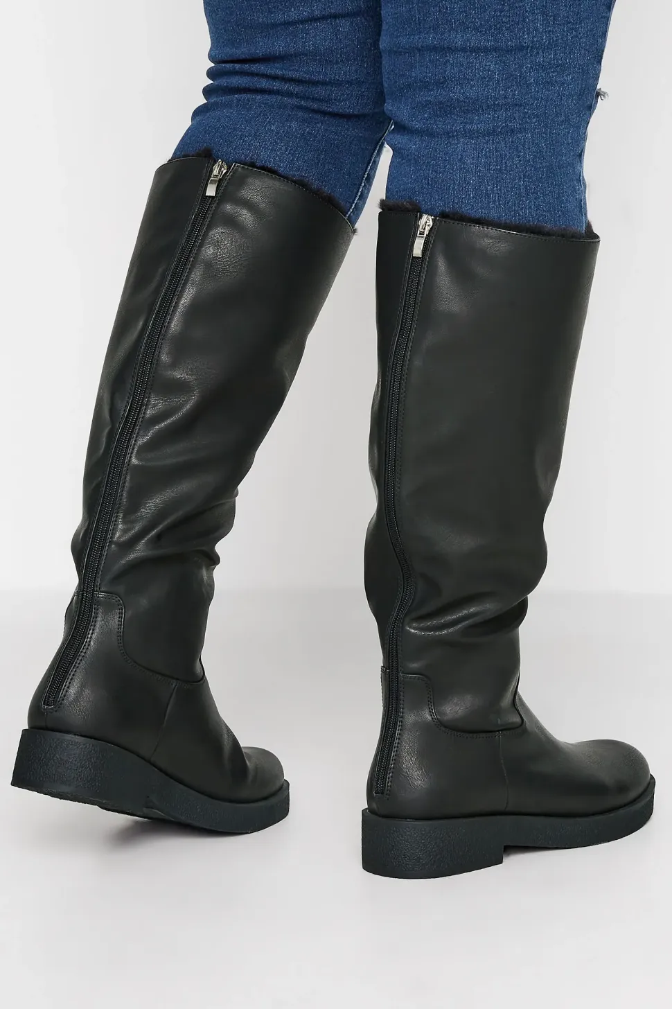 Wide Fit Faux Fur Lined Knee High Boots