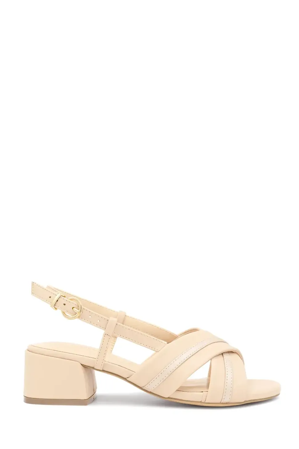 Wide Fit Faux Leather 'Nancy' Sling Back Low Block Heel Sandals