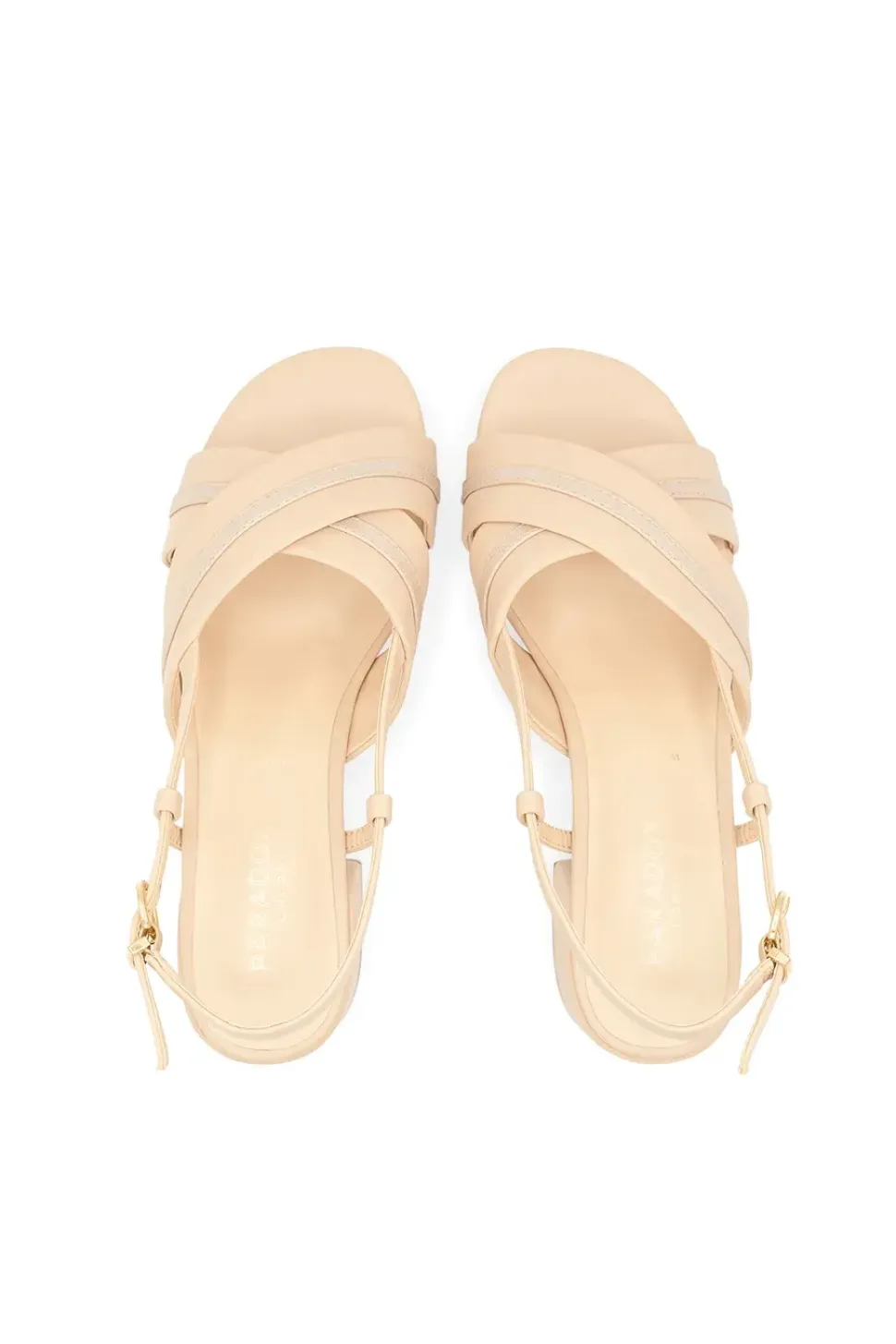 Wide Fit Faux Leather 'Nancy' Sling Back Low Block Heel Sandals
