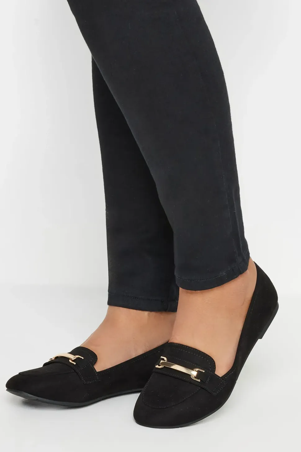 Wide Fit Faux Suede Loafers