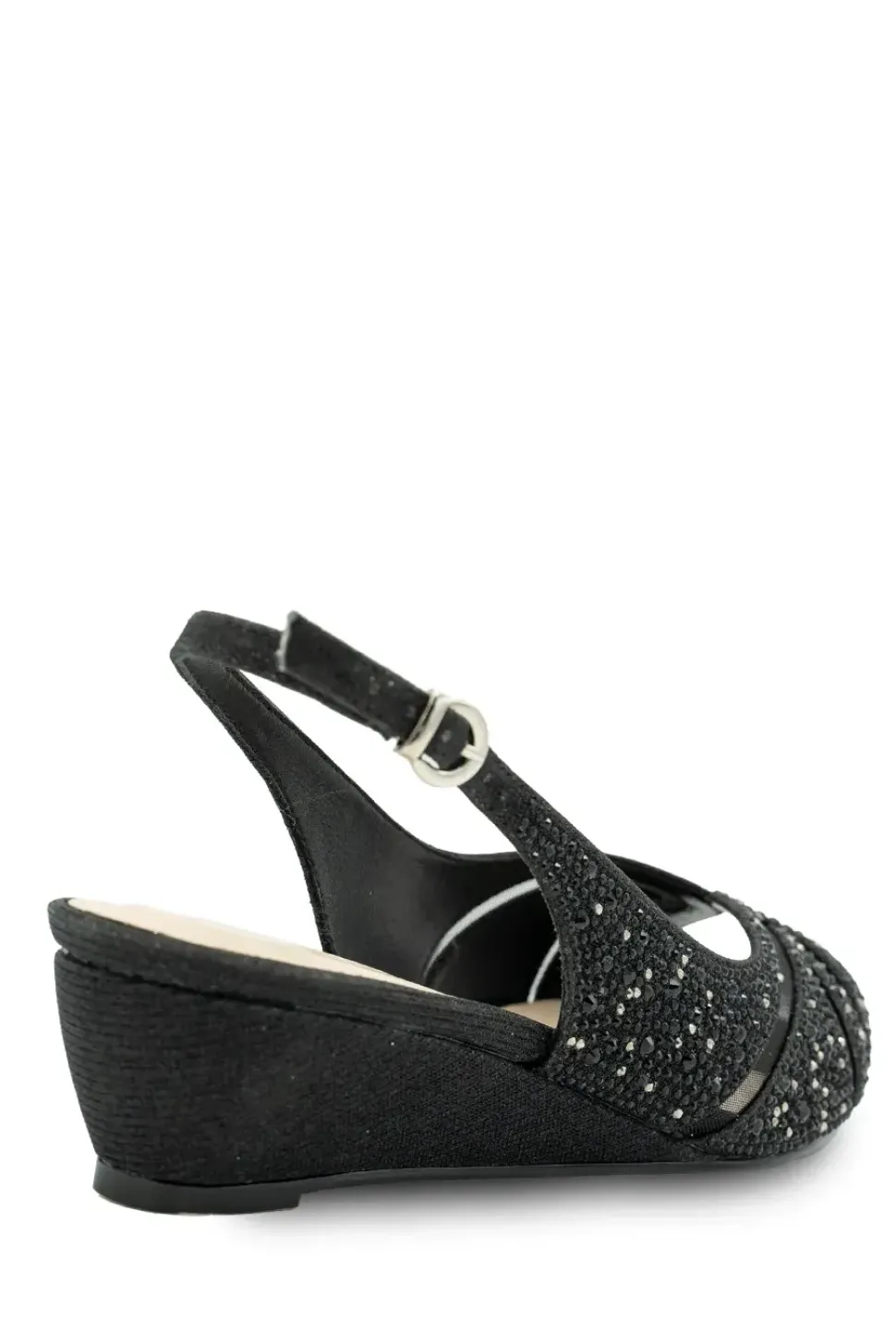 Wide Fit Glitter 'Jocelyn' Sling back Wedge Sandal