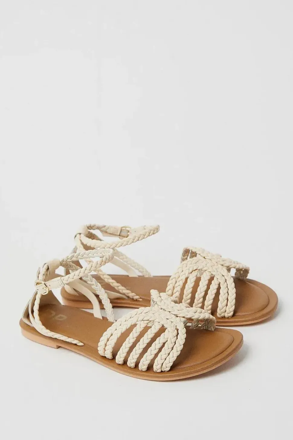 Wide Fit Jillian Plaited Leather Sandals